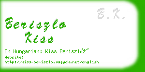 beriszlo kiss business card